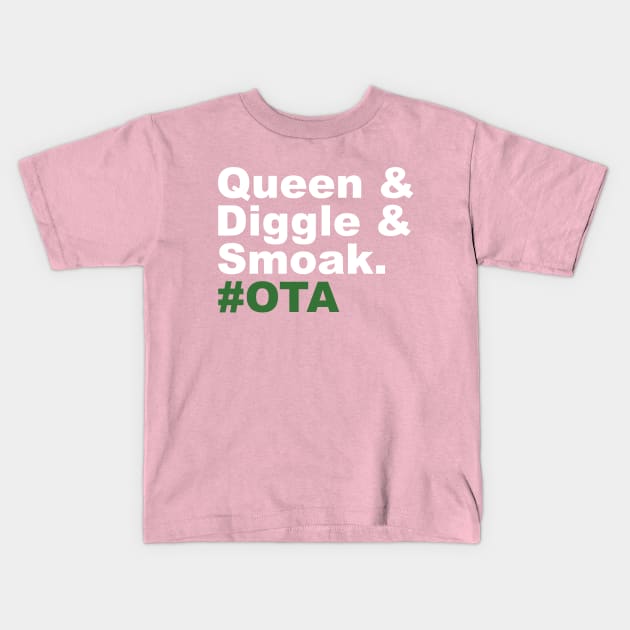 Queen & Diggle & Smoak #OTA Kids T-Shirt by FangirlFuel